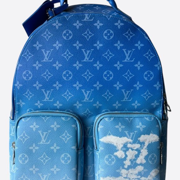 Louis Vuitton Blue & White Cloud Monogram Backpack - Picture 1 of 6